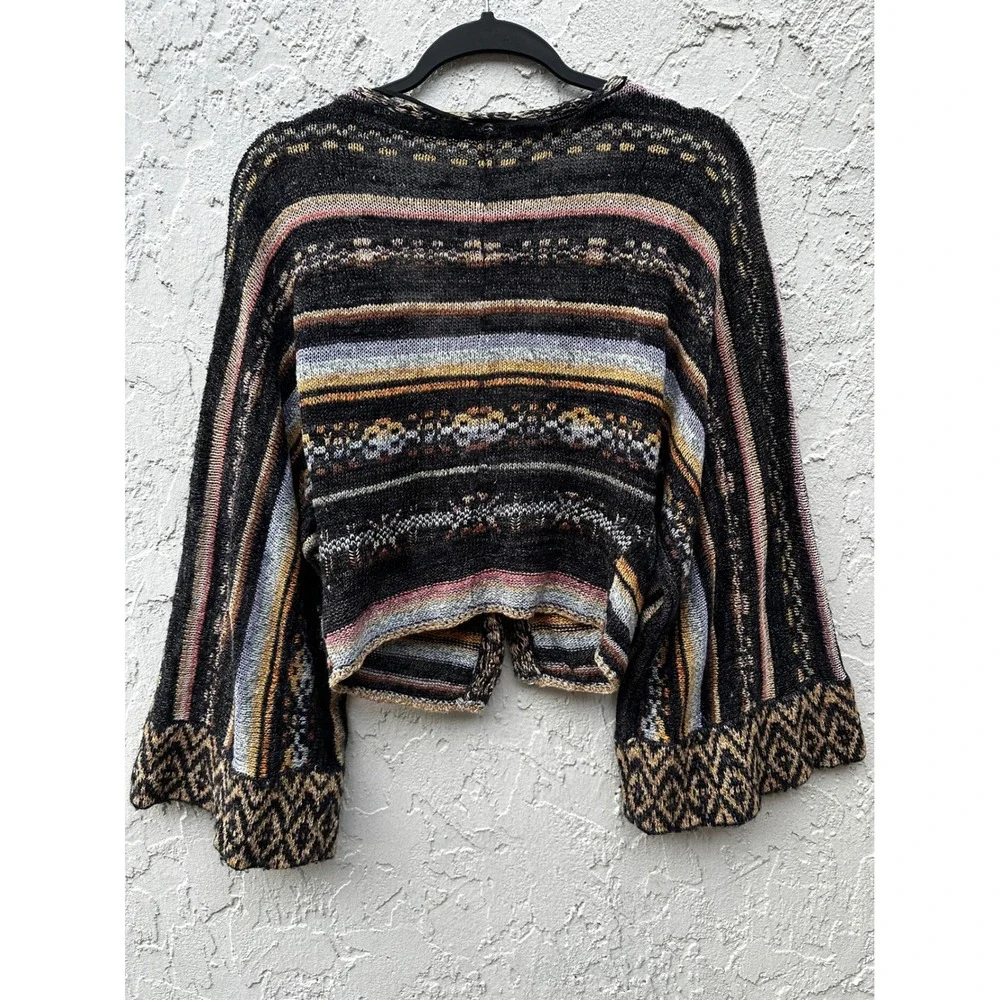 Free People Nopal Kaftan Cropped Cardigan Bell Sleeve Boho Southwestern XS